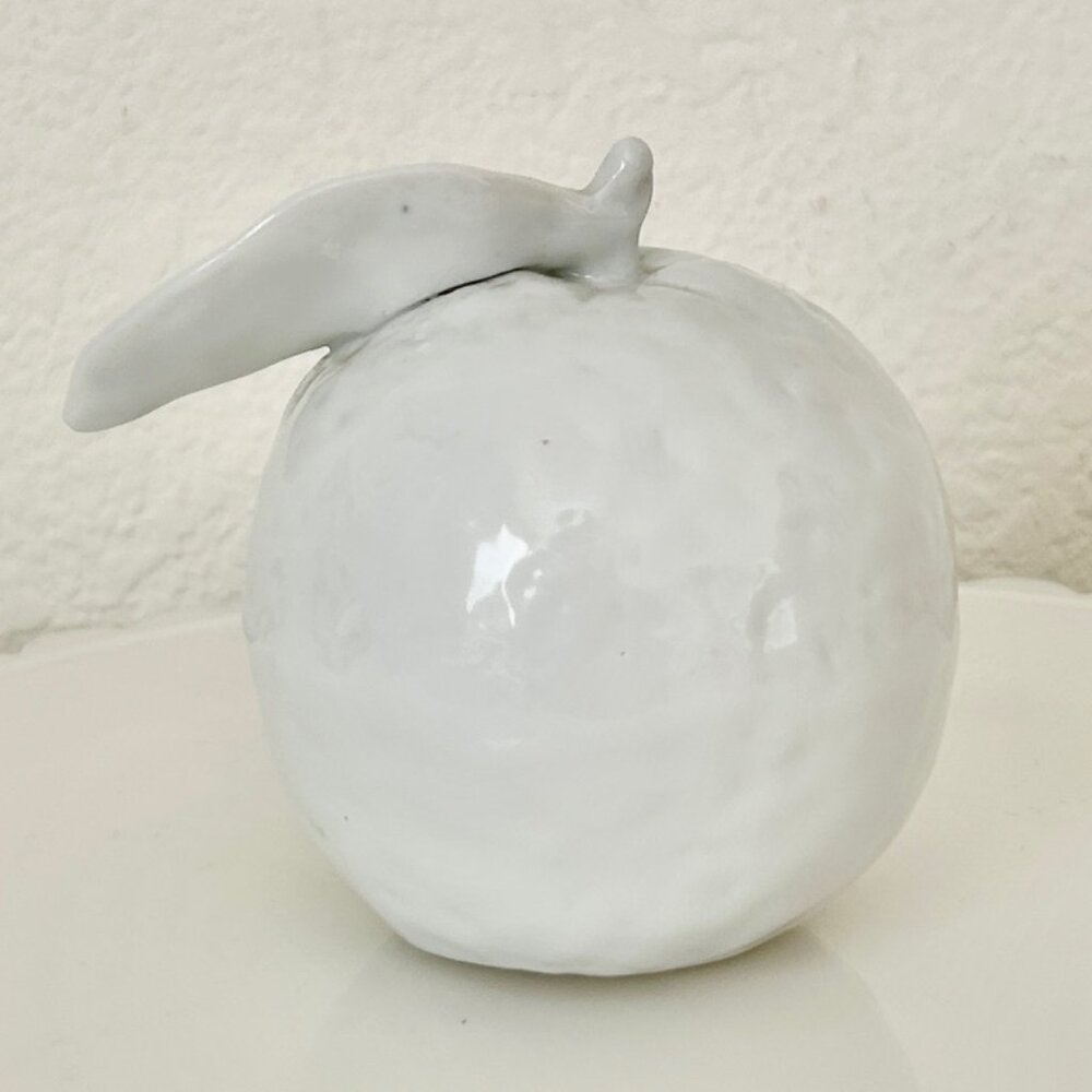Vintage White Ceramic Orange Fruit Lifesize 1970s